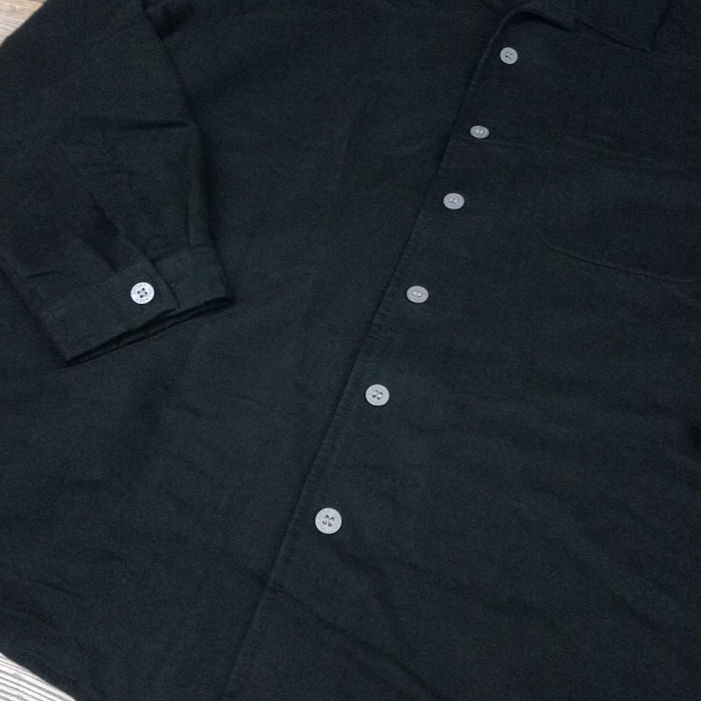 Solid Black Soft Long Sleeve Button Down Shirt To… - image 5
